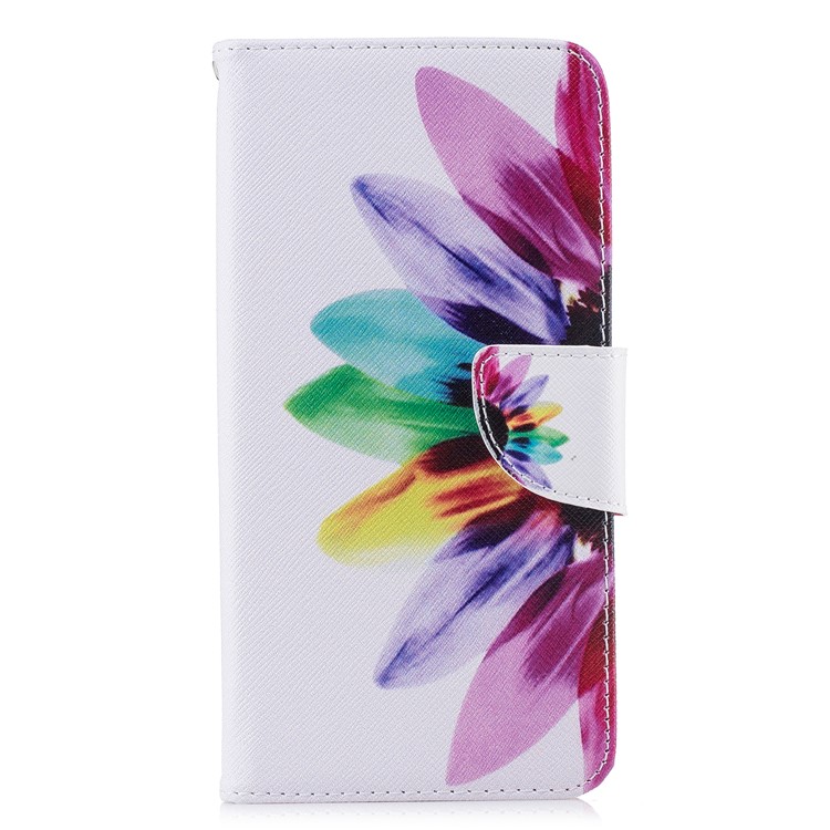 Pattern Printing Card Holder Leather Case Cover with Stand for Xiaomi Redmi Note 6 Pro - Petals Pattern-7