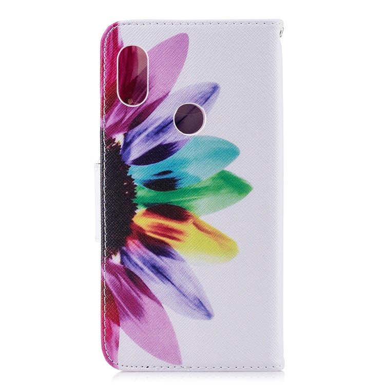 Pattern Printing Card Holder Leather Case Cover with Stand for Xiaomi Redmi Note 6 Pro - Petals Pattern-8