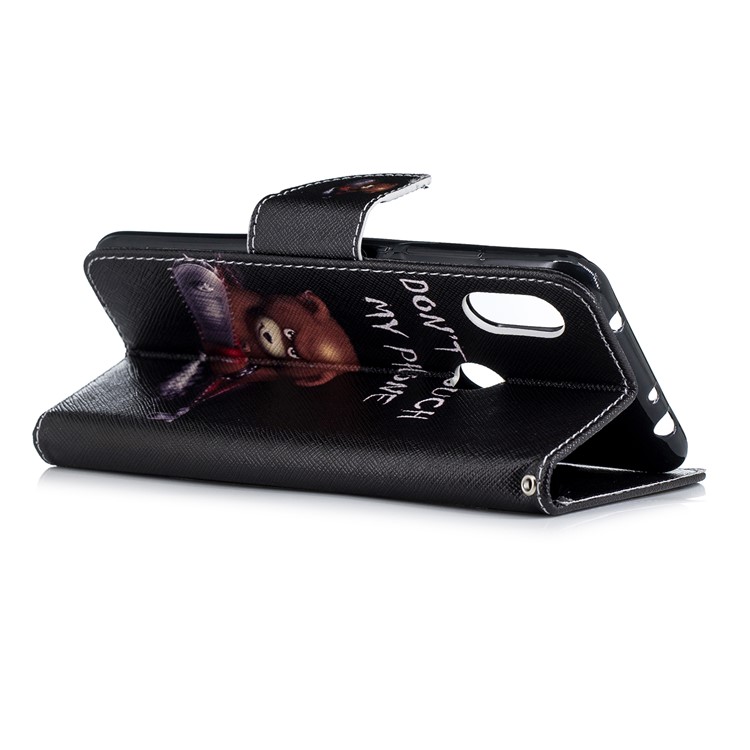 Pattern Printing Card Holder Leather Flip Cover with Stand for Xiaomi Redmi Note 6 Pro - Bear And Its Warnings-9