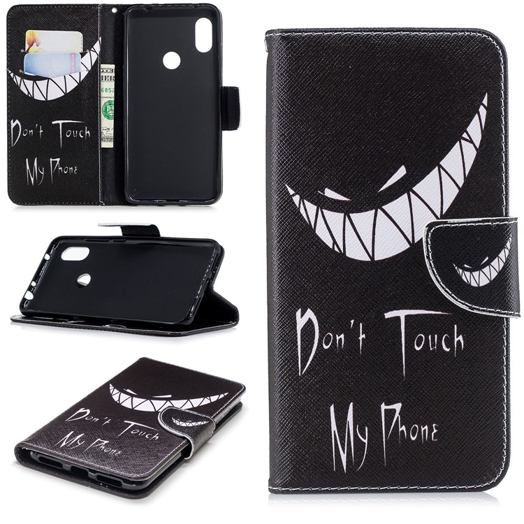 Pattern Printing Leather Wallet Stand Case Cover with Stand for Xiaomi Redmi Note 6 Pro - Angry Face-1