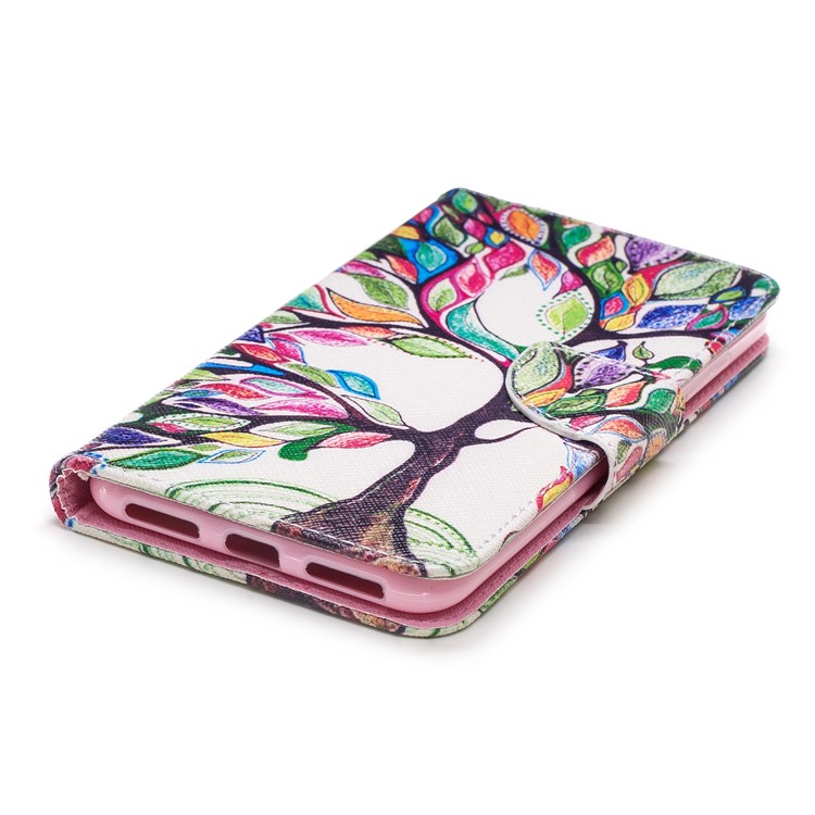 Pattern Printing Wallet Leather Casing with Stand for Xiaomi Redmi Note 6 Pro - Colorized Tree-11