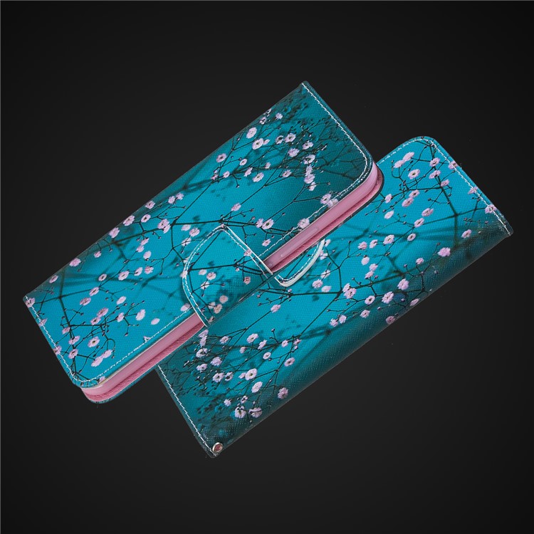 Pattern Printing Card Holder Leather Case Cover with Stand for Xiaomi Redmi Note 6 Pro - Tree with Flowers-2