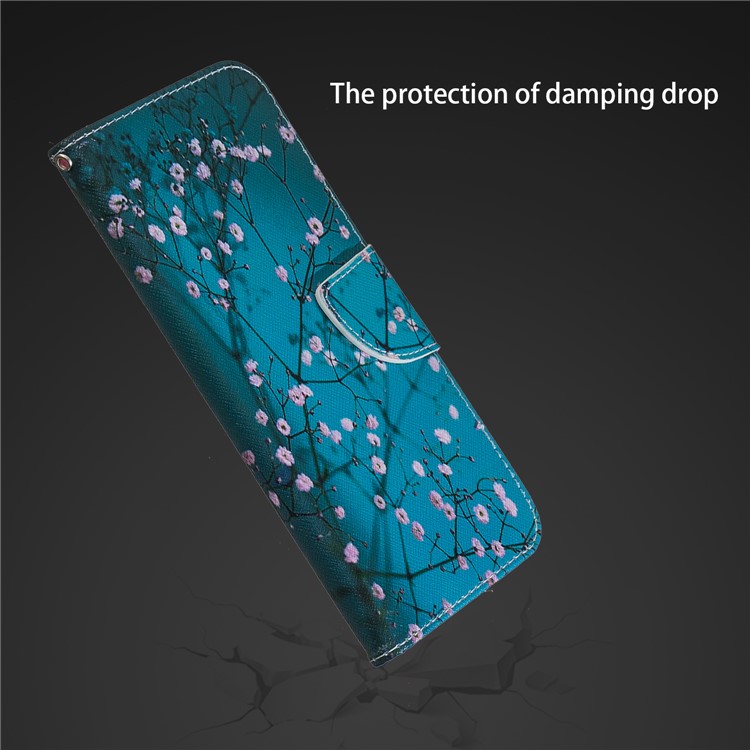 Pattern Printing Card Holder Leather Case Cover with Stand for Xiaomi Redmi Note 6 Pro - Tree with Flowers-5