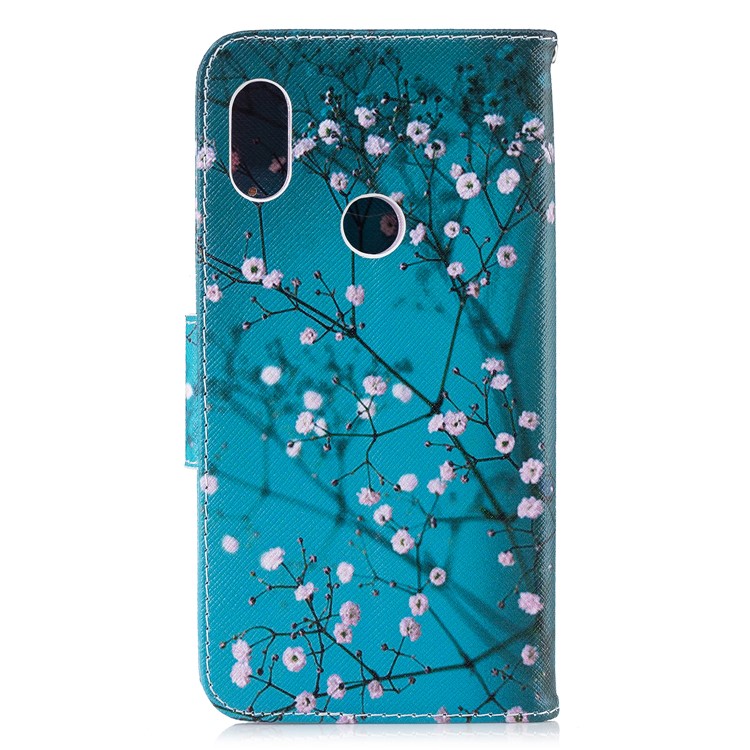 Pattern Printing Card Holder Leather Case Cover with Stand for Xiaomi Redmi Note 6 Pro - Tree with Flowers-8