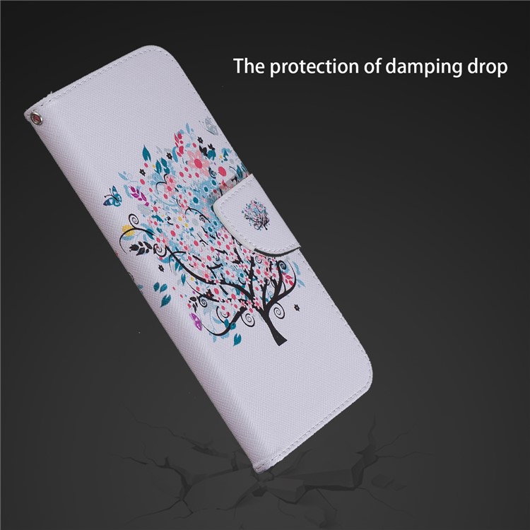Pattern Printing Leather Case Cover with Card Holders for Xiaomi Redmi Note 6 Pro - Flowered Tree-5