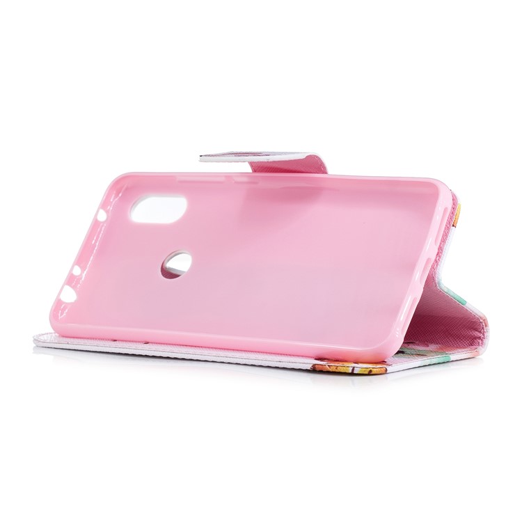 Pattern Printing Card Holder Leather Case Cover with Stand for Xiaomi Redmi Note 6 Pro - Butterflies and Flowers-10