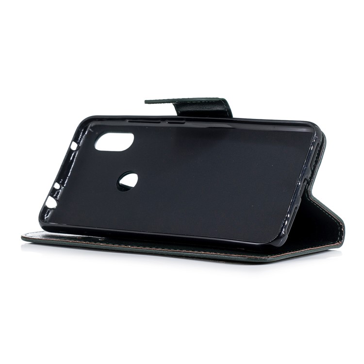 Imprinted Hello Panda PU Leather Magnetic Wallet Phone Shell for Xiaomi Redmi Note 6 Pro - Blackish Green-5