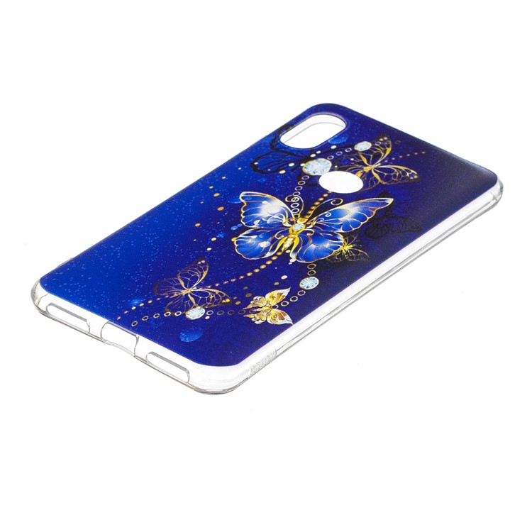 Pattern Printing TPU Cover for Xiaomi Redmi Note 6 Pro - Blue Butterfly-3