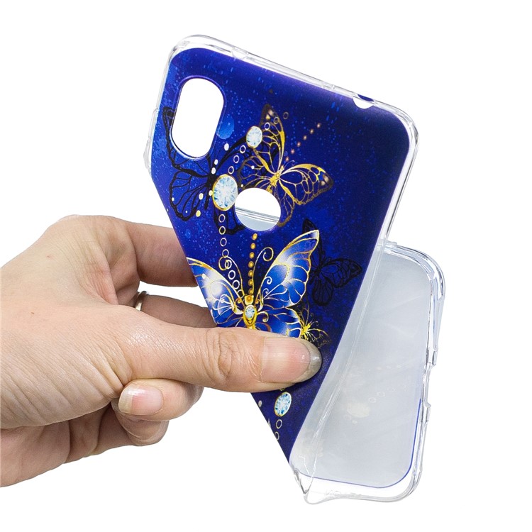 Pattern Printing TPU Cover for Xiaomi Redmi Note 6 Pro - Blue Butterfly-5