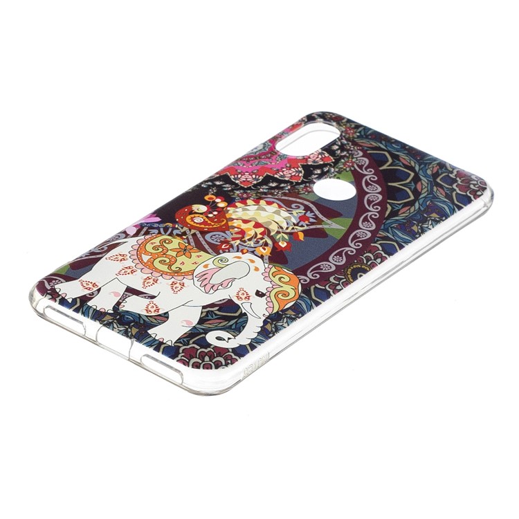 Pattern Printing TPU Shell for Xiaomi Redmi Note 6 Pro - Flower and Elephant-3