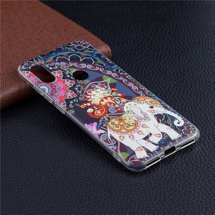 Pattern Printing TPU Shell for Xiaomi Redmi Note 6 Pro - Flower and Elephant-6