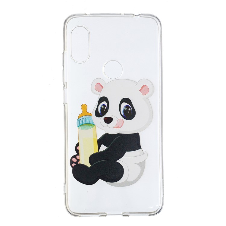 Pattern Printing TPU Protection Phone Casing for Xiaomi Redmi Note 6 Pro - Panda Holding a Bottle-2
