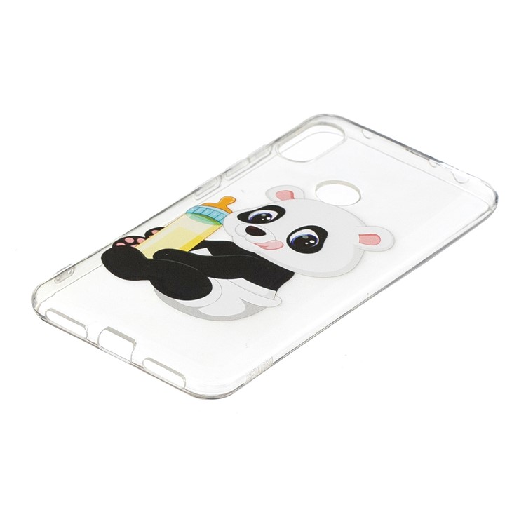 Pattern Printing TPU Protection Phone Casing for Xiaomi Redmi Note 6 Pro - Panda Holding a Bottle-3