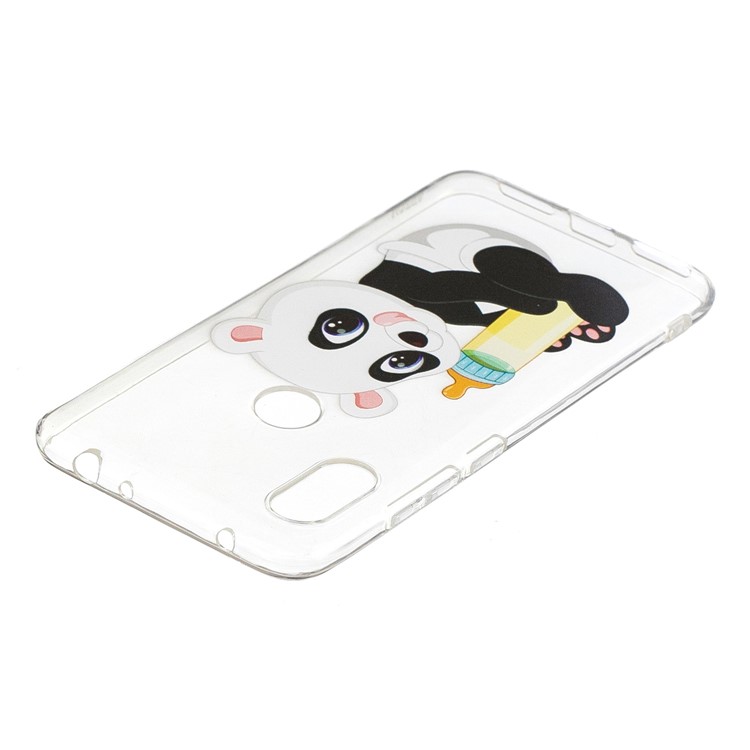 Pattern Printing TPU Protection Phone Casing for Xiaomi Redmi Note 6 Pro - Panda Holding a Bottle-4