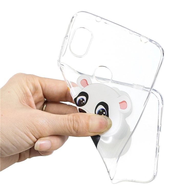 Pattern Printing TPU Protection Phone Casing for Xiaomi Redmi Note 6 Pro - Panda Holding a Bottle-5