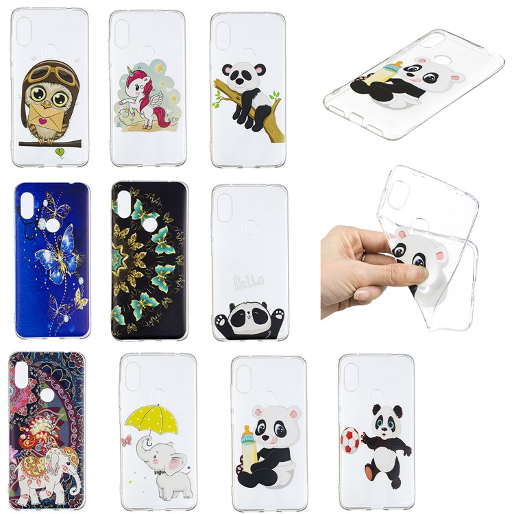 Pattern Printing TPU Protection Phone Casing for Xiaomi Redmi Note 6 Pro - Panda Holding a Bottle-6