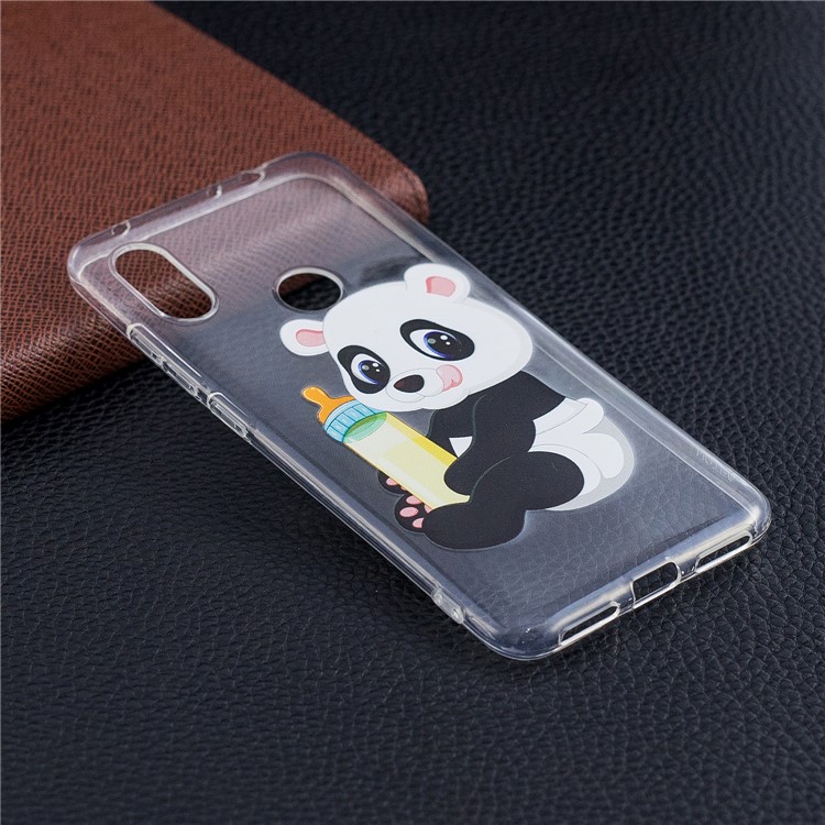 Pattern Printing TPU Protection Phone Casing for Xiaomi Redmi Note 6 Pro - Panda Holding a Bottle-7