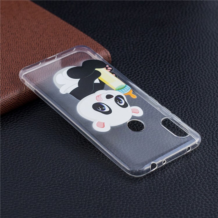 Pattern Printing TPU Protection Phone Casing for Xiaomi Redmi Note 6 Pro - Panda Holding a Bottle-8