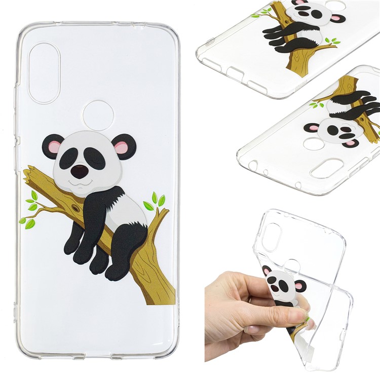 Pattern Printing TPU Protection Phone Shell for Xiaomi Redmi Note 6 Pro - Panda Climbing Tree-1