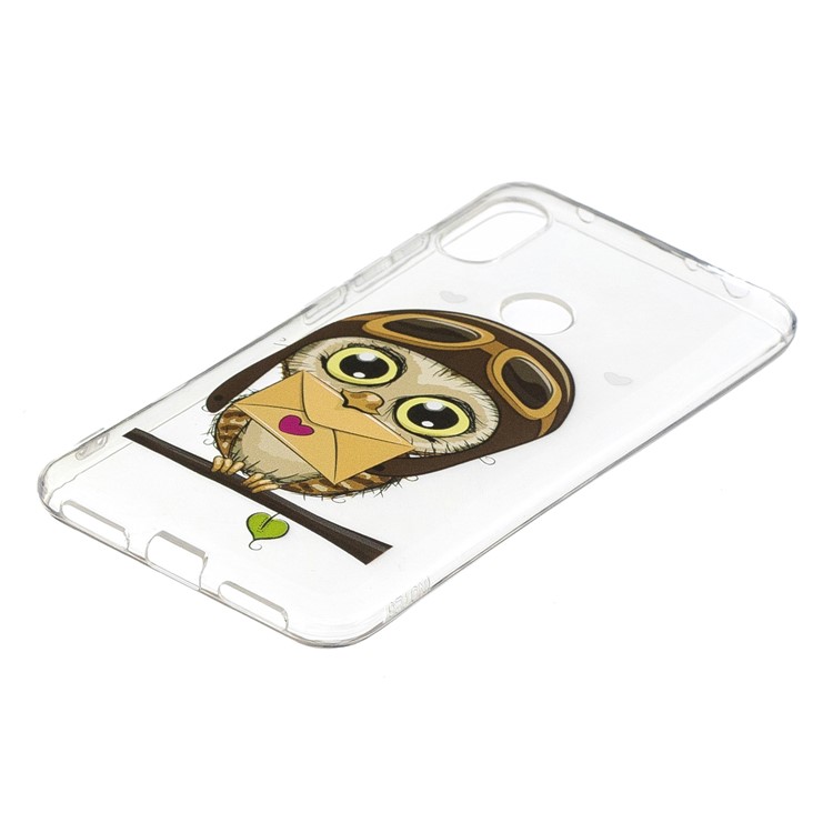 Pattern Printing Flexible TPU Mobile Phone Cover for Xiaomi Redmi Note 6 Pro - Owl Pattern-3