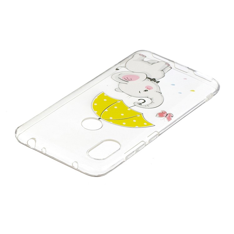 Pattern Printing Flexible TPU Mobile Phone Shell for Xiaomi Redmi Note 6 Pro - Elephant Holding an Umbrella-4