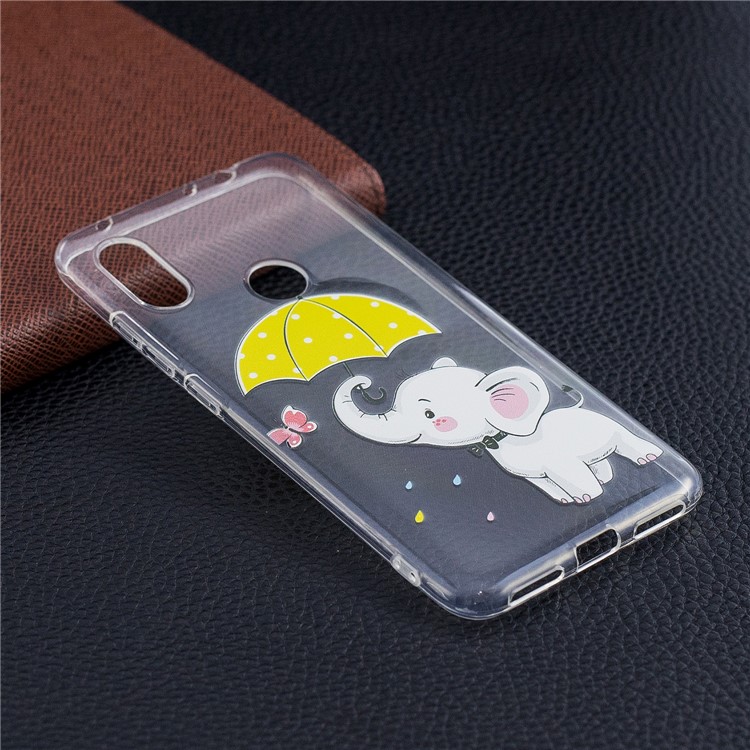 Pattern Printing Flexible TPU Mobile Phone Shell for Xiaomi Redmi Note 6 Pro - Elephant Holding an Umbrella-6