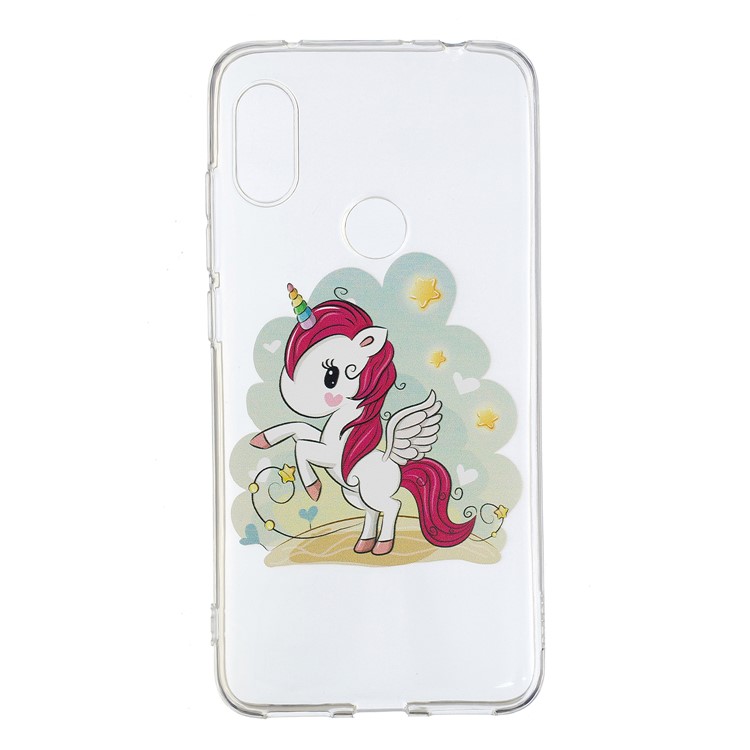Pattern Printing TPU Back Cover Case for Xiaomi Redmi Note 6 Pro - Unicorn-2