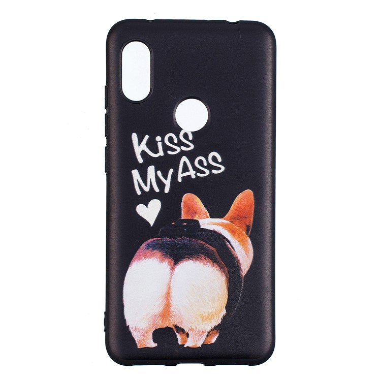 Pattern Printing Embossed TPU Case for Xiaomi Redmi Note 6 Pro - Kiss My Ass-2