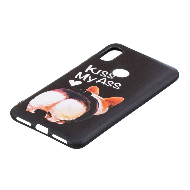 Pattern Printing Embossed TPU Case for Xiaomi Redmi Note 6 Pro - Kiss My Ass-3