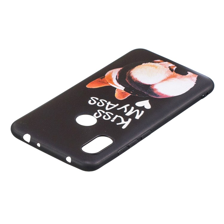 Pattern Printing Embossed TPU Case for Xiaomi Redmi Note 6 Pro - Kiss My Ass-4