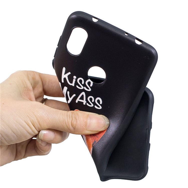 Pattern Printing Embossed TPU Case for Xiaomi Redmi Note 6 Pro - Kiss My Ass-5