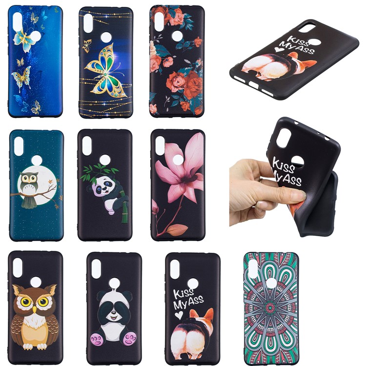 Pattern Printing Embossed TPU Case for Xiaomi Redmi Note 6 Pro - Kiss My Ass-6