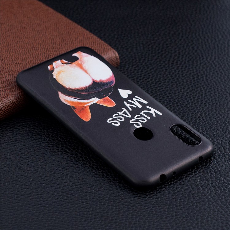 Pattern Printing Embossed TPU Case for Xiaomi Redmi Note 6 Pro - Kiss My Ass-8