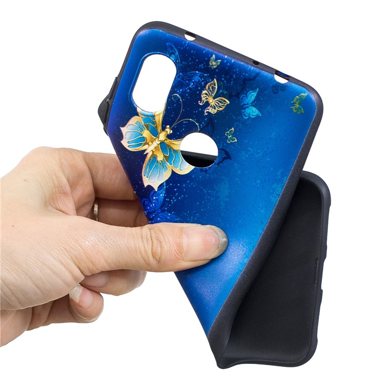 Pattern Printing Embossed TPU Cover Case for Xiaomi Redmi Note 6 Pro - Butterfly Pattern-5