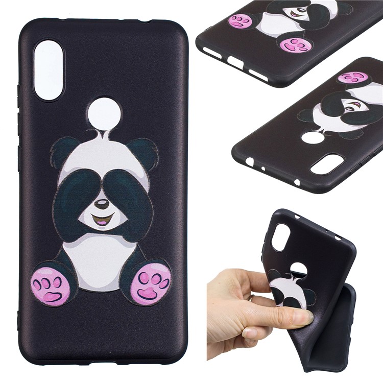 Pattern Printing Embossed TPU Cover for Xiaomi Redmi Note 6 Pro - Cute Panda-1
