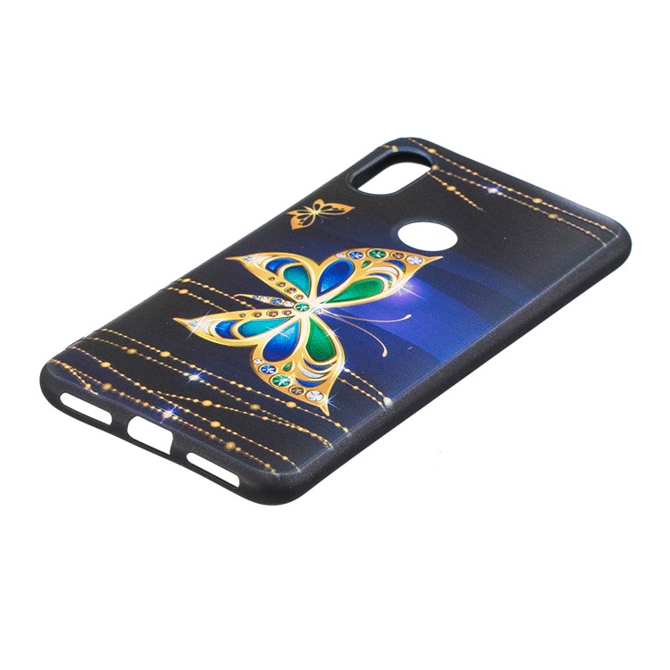 Pattern Printing Embossed TPU Cell Phone Case for Xiaomi Redmi Note 6 Pro - Colorized Butterfly-3