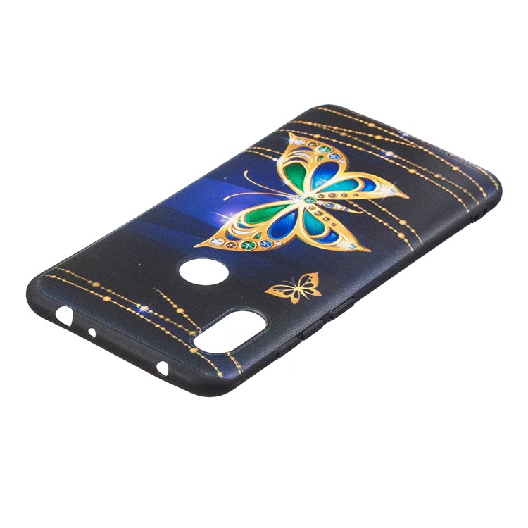 Pattern Printing Embossed TPU Cell Phone Case for Xiaomi Redmi Note 6 Pro - Colorized Butterfly-4