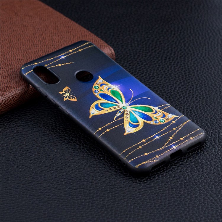 Pattern Printing Embossed TPU Cell Phone Case for Xiaomi Redmi Note 6 Pro - Colorized Butterfly-6
