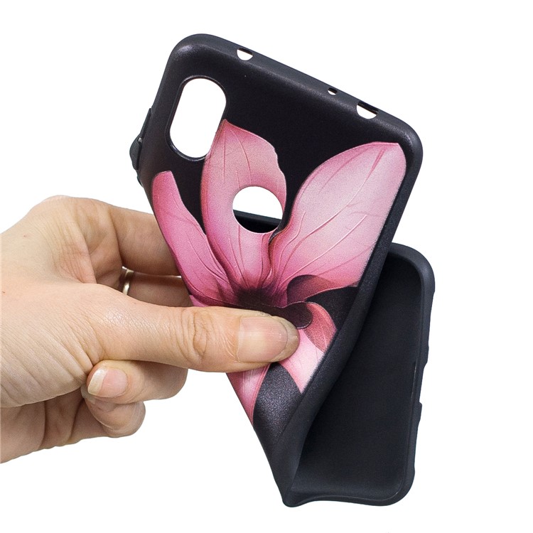 Patterned Embossed TPU Case for Xiaomi Redmi Note 6 Pro - Flower Pattern-5
