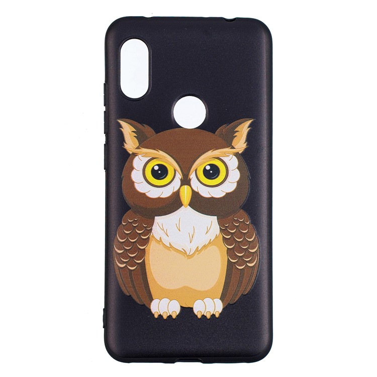 Pattern Printing Embossed TPU Case Phone Cover for Xiaomi Redmi Note 6 Pro - Brown Owl-2