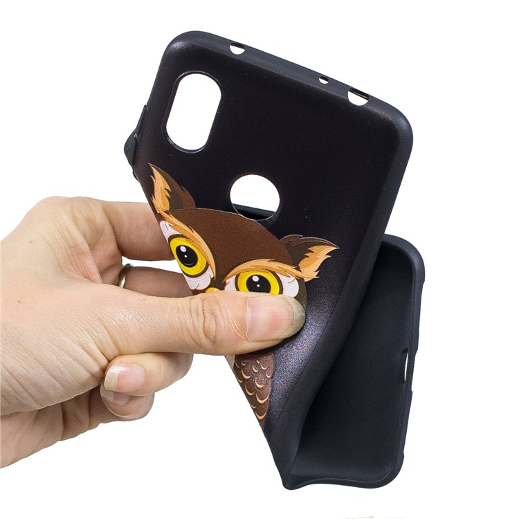 Pattern Printing Embossed TPU Case Phone Cover for Xiaomi Redmi Note 6 Pro - Brown Owl-5