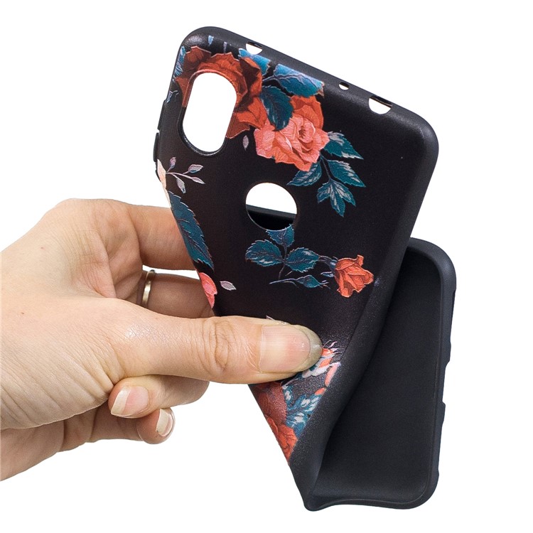 Pattern Printing Embossed TPU Case Cover Shell for Xiaomi Redmi Note 6 Pro - Vivid Flowers-5