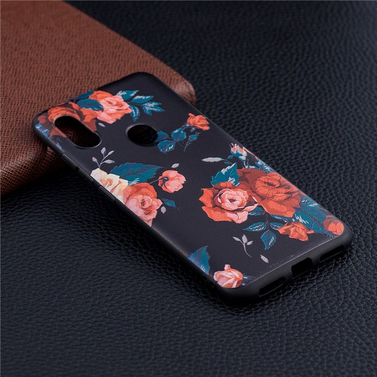 Pattern Printing Embossed TPU Case Cover Shell for Xiaomi Redmi Note 6 Pro - Vivid Flowers-6