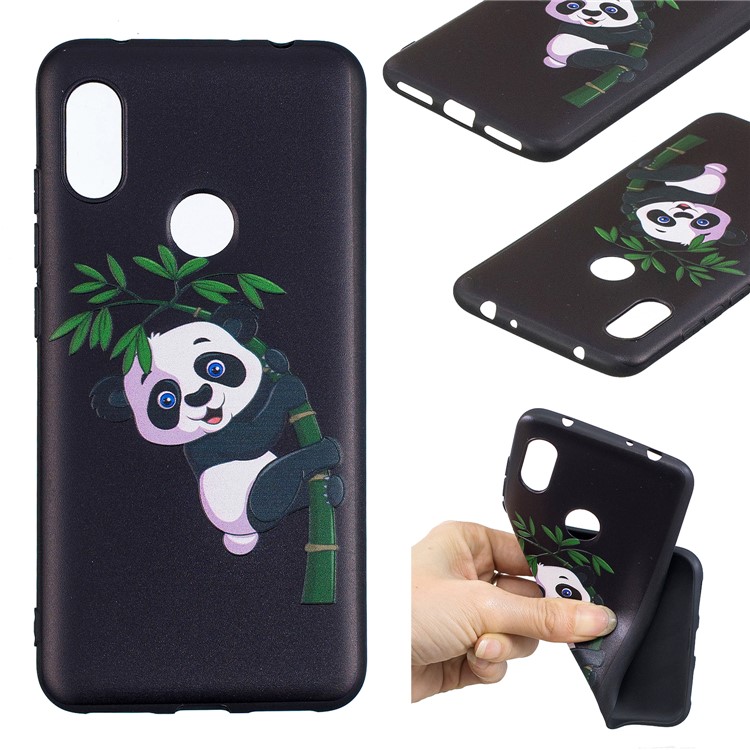 Pattern Printing Embossed Flexible TPU Shell for Xiaomi Redmi Note 6 Pro - Panda Pattern-1