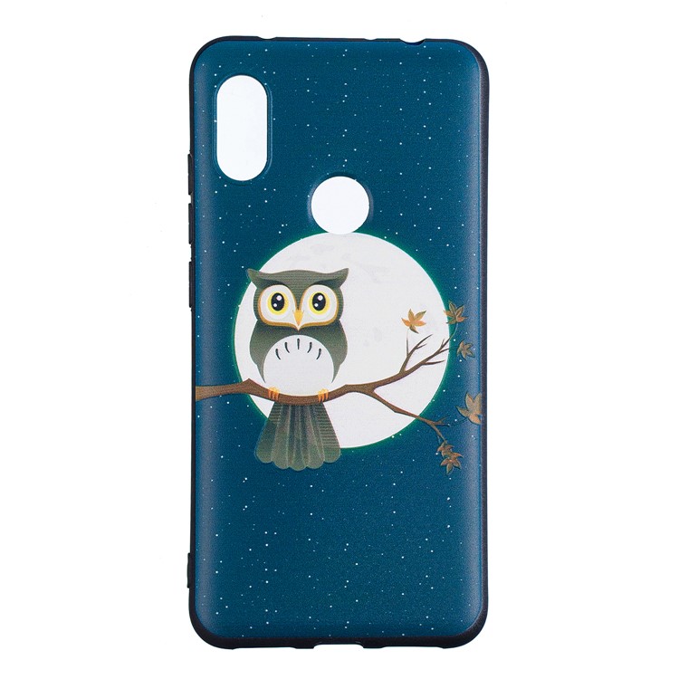 Pattern Printing Embossed TPU Case Accessory for Xiaomi Redmi Note 6 Pro - Owl on the Branch-2