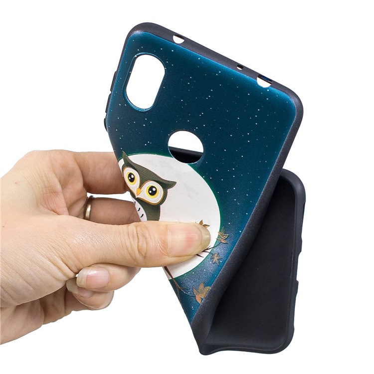 Pattern Printing Embossed TPU Case Accessory for Xiaomi Redmi Note 6 Pro - Owl on the Branch-5