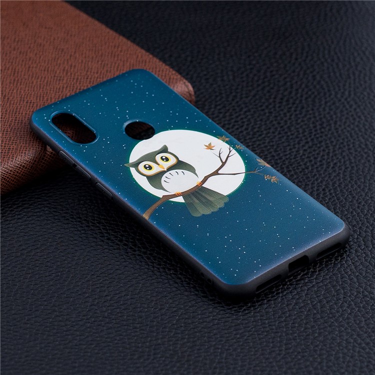 Pattern Printing Embossed TPU Case Accessory for Xiaomi Redmi Note 6 Pro - Owl on the Branch-6