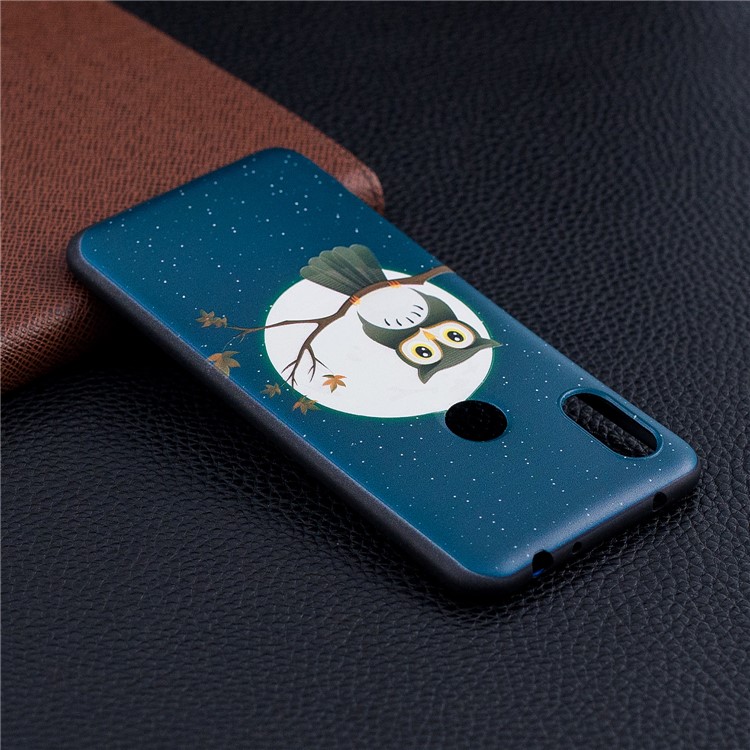Pattern Printing Embossed TPU Case Accessory for Xiaomi Redmi Note 6 Pro - Owl on the Branch-7
