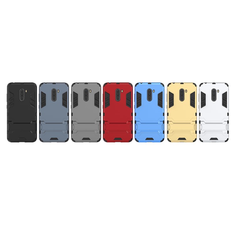 Cool Guard Plastic TPU Hybrid Cover with Kickstand for Xiaomi Pocophone F1 / Poco F1 (India) - White-6