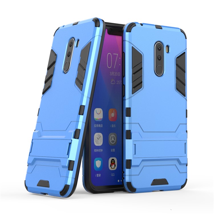 Cool Guard Plastic TPU Hybrid Protective Shell with Kickstand for Xiaomi Pocophone F1 / Poco F1 (India) - Baby Blue-1